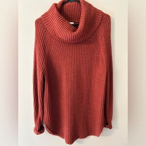 a new day Rust Cowl Neck Waffle Knit Sweater